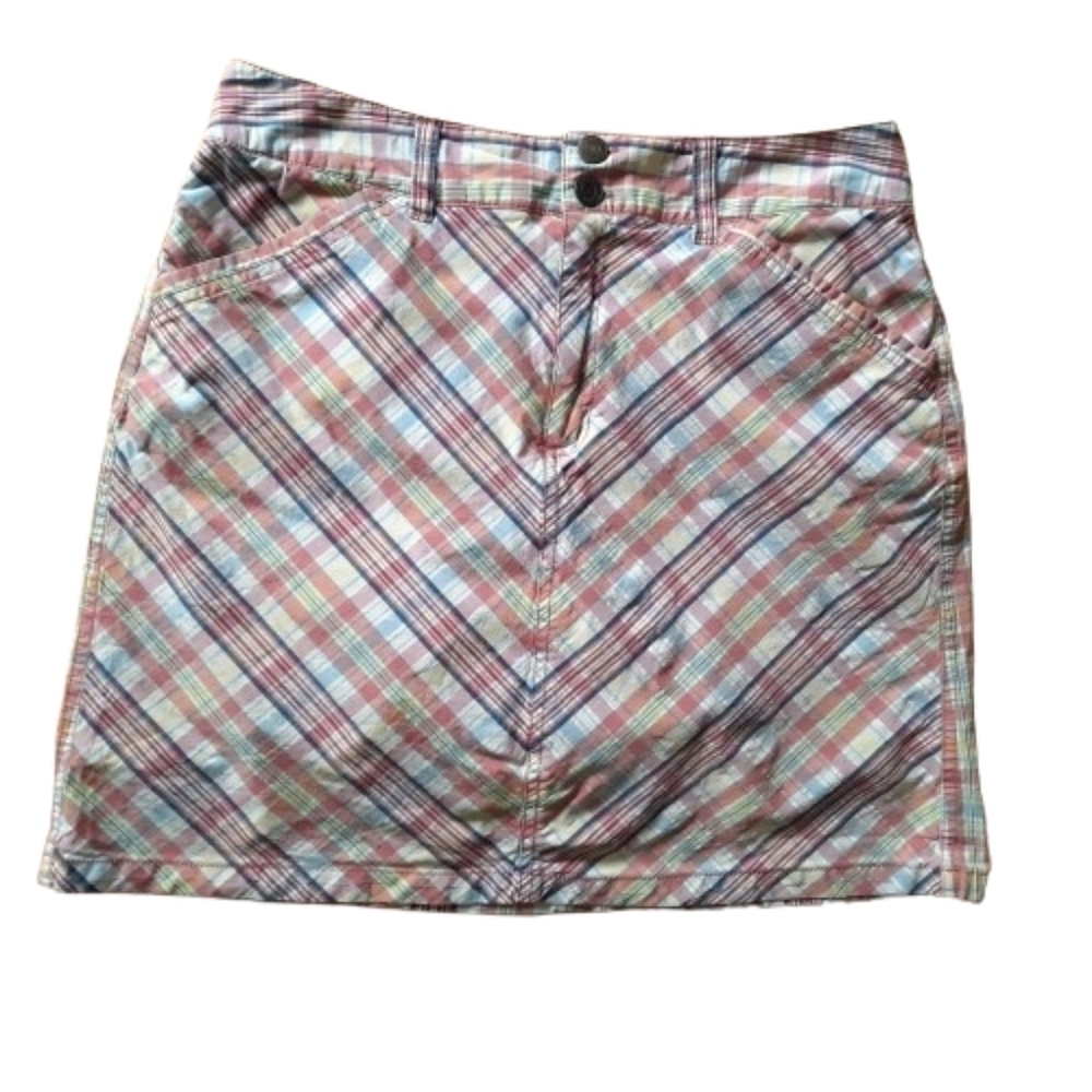 Croft & Barrow Skort Size 10 Stretch Pink Plaid